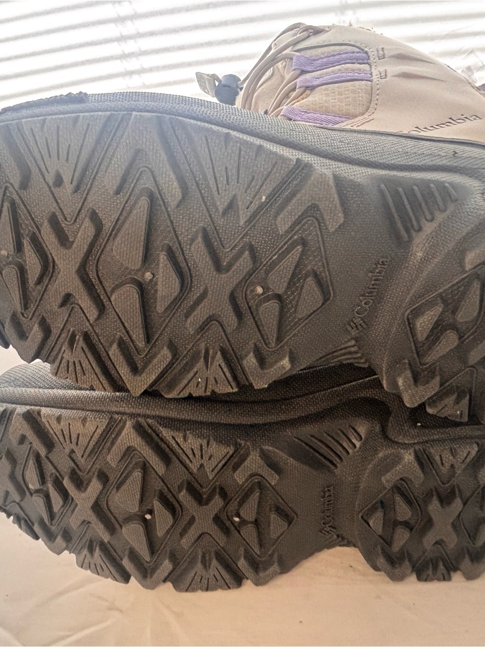 Columbia Kids Beige, Black and Purple Winter Boots - Picture 3 of 5